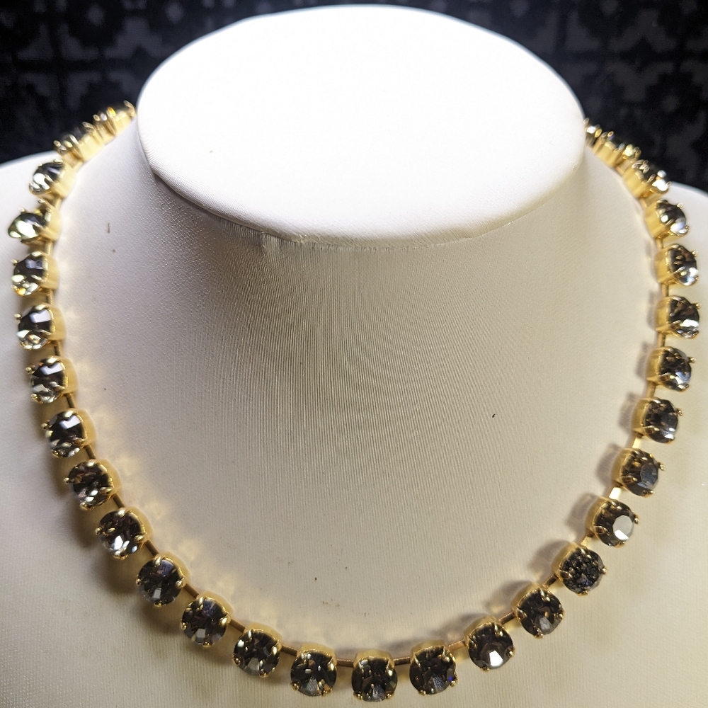 Black Diamond Crystal Necklace in 14k Gold Plated or Sterling Silver Plated-new - Picture 6 of 8